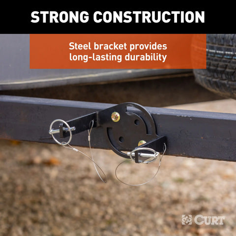 CURT 22802 - HD Wheel Chocks 2-Pack with Mounting Bracket