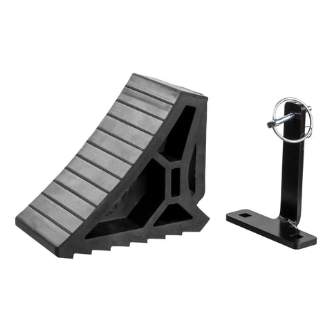 CURT 22803 - HD Wheel Chock with Mounting Bracket