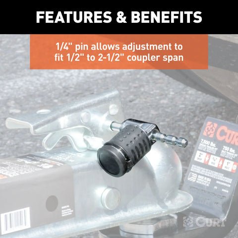 CURT 23086 - Hitch/Coupler Lock Set (2in. Receiver 1/2in. to 2-1/2in. Latch 1-7/8in./2in. L