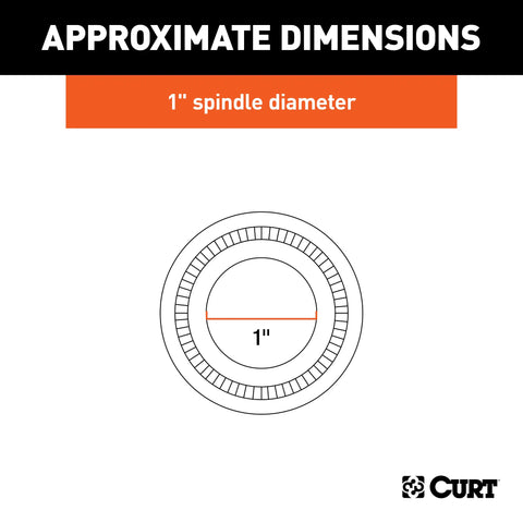 CURT 23210 Replacement Trailer Wheel Bearing Kit, 1-Inch Inside Diameter