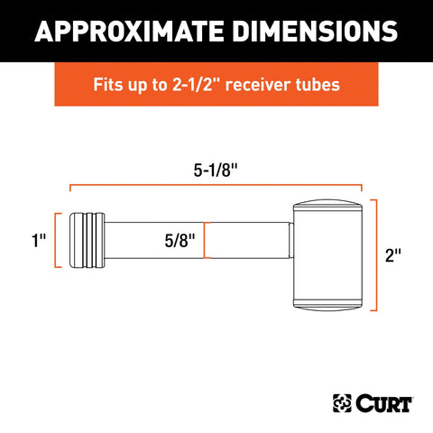 CURT 23504 5/8 Hitch Lock (2 or 2-1/2 Receiver, Right-Angle, Chrome)
