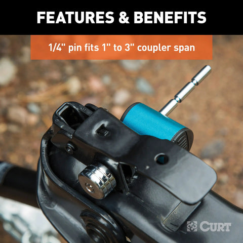 CURT 23505 Right-Angle Hitch & Coupler Lock Set (2 Receiver, 1 to 3 Latch)