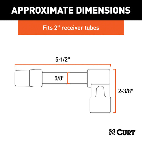 CURT 23510 5/8 Hitch Lock (2 Receiver, Right-Angle, Chrome)