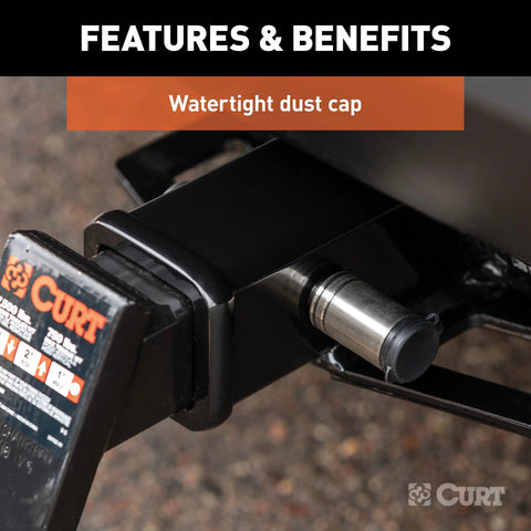 CURT 23517 1/2 Hitch Lock with 5/8 Adapter (1-1/4 or 2 Receiver, Barbell, Stainless)