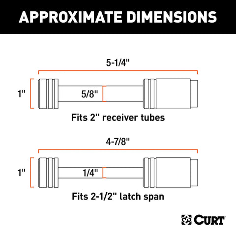 CURT 23527 Trailer Lock Set for 2-Inch Receiver, 2-1/2-Inch Coupler Latch Span