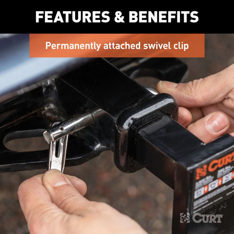 CURT 23581 1/2 Swivel Hitch Pin (1-1/4 Receiver, Stainless, Packaged)