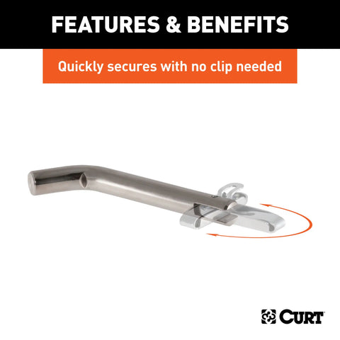 CURT 23581 1/2 Swivel Hitch Pin (1-1/4 Receiver, Stainless, Packaged)
