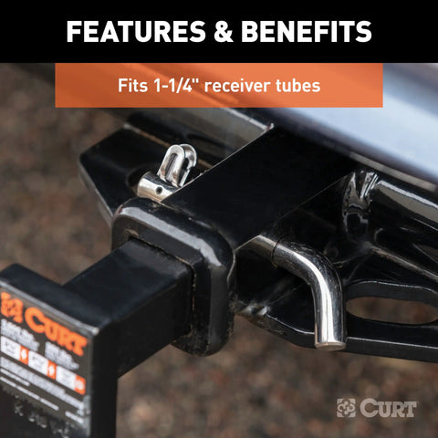 CURT 23581 1/2 Swivel Hitch Pin (1-1/4 Receiver, Stainless, Packaged)