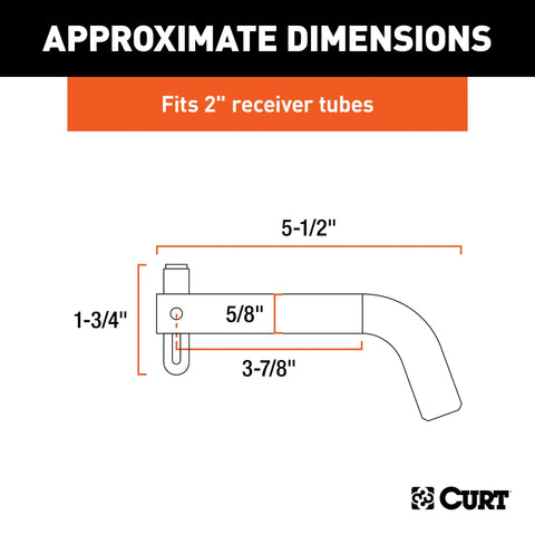 CURT 23582 5/8 Swivel Hitch Pin (2 Receiver, Stainless, Packaged)