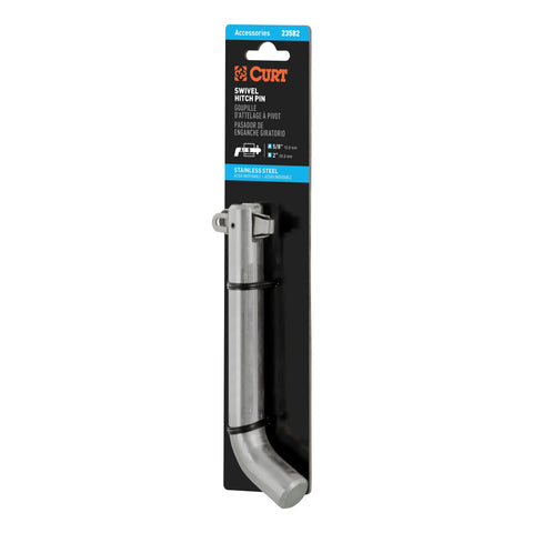 CURT 23582 5/8 Swivel Hitch Pin (2 Receiver, Stainless, Packaged)