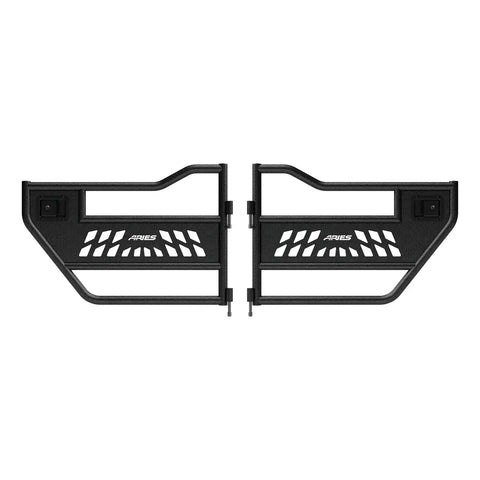 ARIES 2500200 - Black Aluminum Rear Jeep Wrangler JL, Gladiator Tube Half Doors