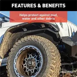 ARIES 2500650 - Jeep Wrangler JL Aluminum Front and Rear Inner Fender Liners Jeep Wrangler Set of 4