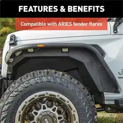 ARIES 2500650 - Jeep Wrangler JL Aluminum Front and Rear Inner Fender Liners Jeep Wrangler Set of 4