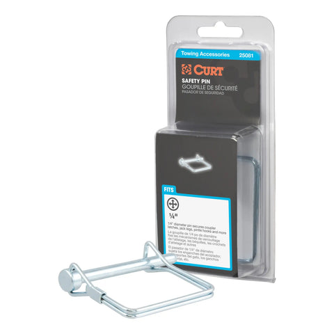 CURT 25081 Trailer Coupler Pin, 1/4-Inch Diameter x 2-3/4-Inch Long