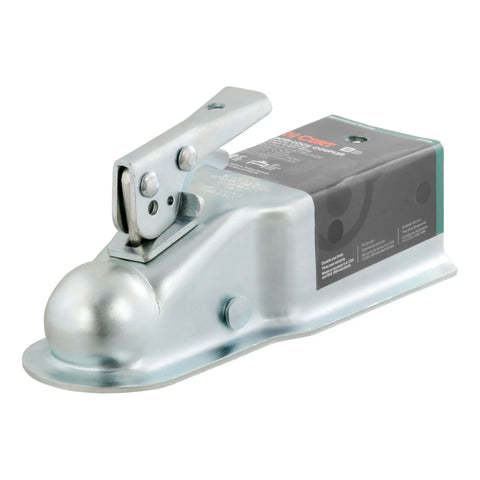 CURT 25100 - 2in. Straight-Tongue Coupler with Posi-Lock (3in. Channel 5000 lbs Zinc)