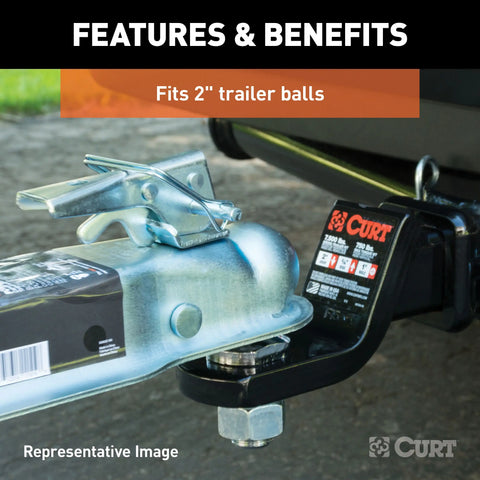 CURT 25138 2 Straight-Tongue Coupler with Posi-Lock (3 Channel, 3,500 lbs, Zinc)