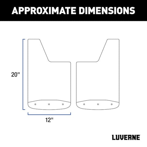 LUVERNE 251440 - Front or Rear 12 x 20 Rubber Mud Guards, Select Silverado, Sierra (2 Flaps)