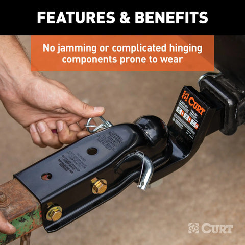 CURT 25471 QuickPin No-Latch 2 Trailer Coupler (2-1/2 Channel, 3,500 lbs)