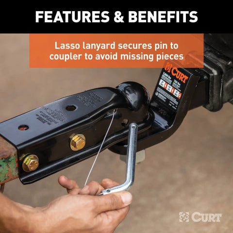 CURT 25471 QuickPin No-Latch 2 Trailer Coupler (2-1/2 Channel, 3,500 lbs)