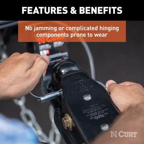 CURT 25472 QuickPin No-Latch 2 Trailer Coupler (3 Channel, 3,500 lbs)