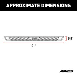 ARIES 2555049 - AdvantEDGE 5-1/2 x 91 Chrome Aluminum Side Bars, Select Ram 1500 Crew Cab