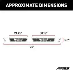 ARIES 2558021 - AscentStep 5-1/2 x 75 Black Steel Running Boards, Select Silverado, Sierra
