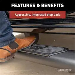 ARIES 2558021 - AscentStep 5-1/2 x 75 Black Steel Running Boards, Select Silverado, Sierra