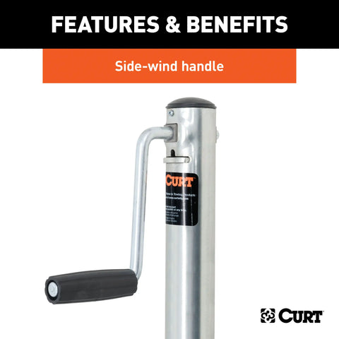 CURT 28112 Marine Jack with 6 Wheel (1,200 lbs, 10 Travel)