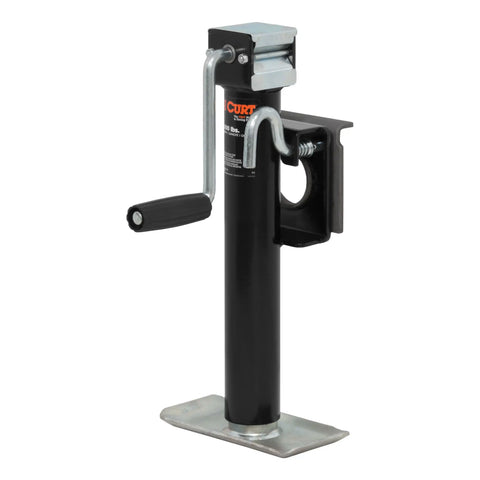 CURT 28302 Bracket-Mount Swivel Jack with Side Handle (2,000 lbs, 10 Travel)