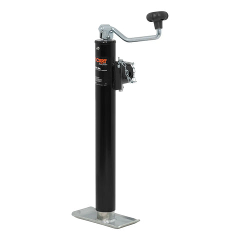 CURT 28356 Pipe-Mount Swivel Jack with Top Handle (5,000 lbs, 15 Travel)