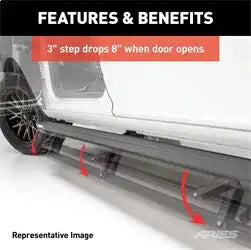 ARIES 3034470 - ActionTrac 48.75 Powered Running Boards, Select Jeep Wrangler JK 2-Door