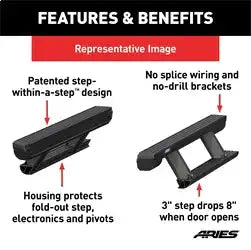 ARIES 3034472 - ActionTrac 48.75 Powered Running Boards, Select Ford Bronco 2-Door