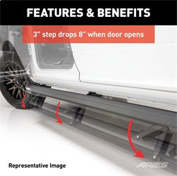ARIES 3048321 - ActionTrac 87.6 Powered Running Boards, Select Ford F-Series Crew Cab