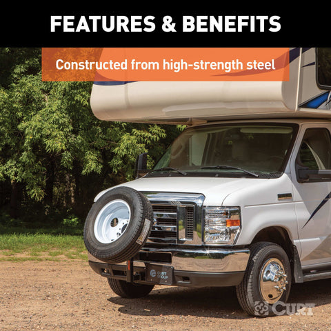 CURT 31006 24-Inch High Trailer Hitch Spare Tire Mount for 2-inch Receiver