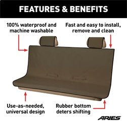 ARIES 3147-18 - Seat Defender 58 x 63 Removable Waterproof Brown XL Bench Cover
