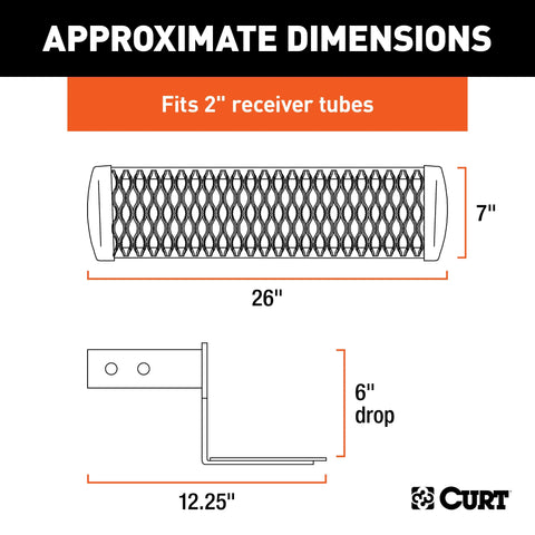 CURT 32002 Grip Step 26-Inch Hitch for 2-Inch Receiver, 6-Inch Drop