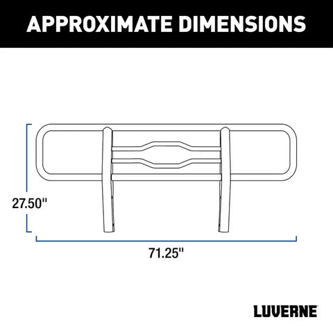 LUVERNE 330312 - Chrome Steel 2 Tubular Grille Guard, Select Chevrolet Silverado 2500, 3500 HD