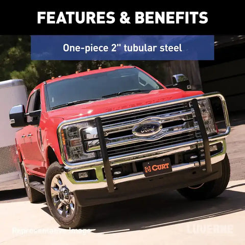 LUVERNE 330312 - Chrome Steel 2 Tubular Grille Guard, Select Chevrolet Silverado 2500, 3500 HD