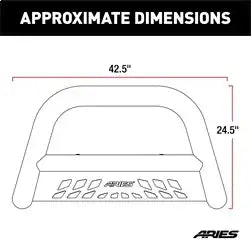 ARIES 35-4001 - 3 Polished Stainless Bull Bar, Select Chevrolet, GMC