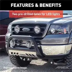 ARIES 35-4001 - 3 Polished Stainless Bull Bar, Select Chevrolet, GMC