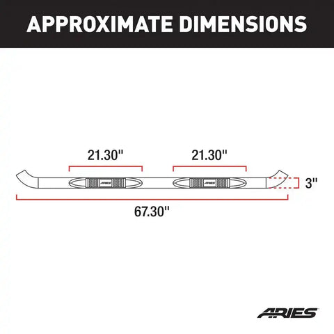 ARIES Round 3'' Nerf Bar Stainless Steel