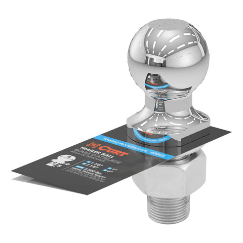 CURT 40002 1-7/8 Trailer Ball (1 x 2-1/8 Shank, 3,500 lbs., Chrome)