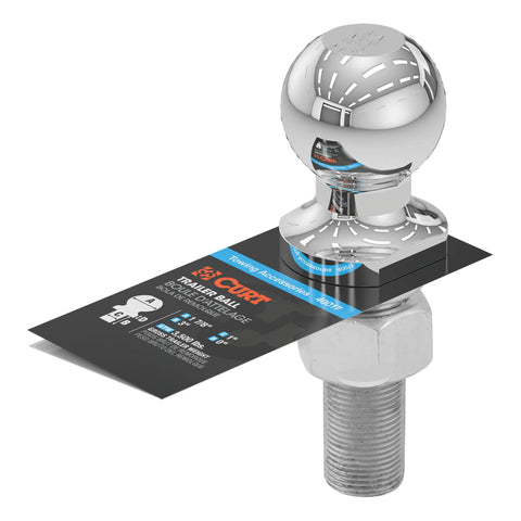 CURT 40017 1-7/8 Trailer Ball (1 x 3 Shank, 3,500 lbs., Chrome)