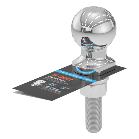 CURT 40019 2 Trailer Ball (3/4 x 3 Shank, 3,500 lbs., Chrome)