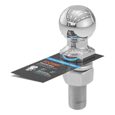 CURT 40020 2 Trailer Ball (1 x 3 Shank, 6,000 lbs., Chrome)
