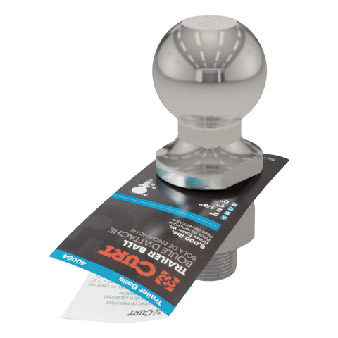 CURT 40053 2 Trailer Ball (1 x 2-1/8 Shank, 6,000 lbs., Stainless)