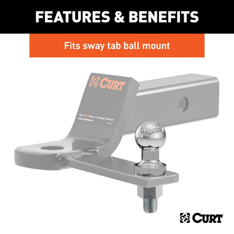 CURT 40093 Replacement 1-1/4 Sway Control Ball (5/8 x 1-3/4 Shank)