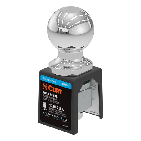 CURT 40168 2-5/16 Trailer Ball (1-1/4 x 2-5/8 Shank, 10,000 lbs., Chrome, Packaged)
