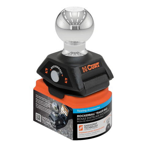 CURT 40247 RockerBall 2 Cushion Hitch Trailer Ball (1 Shank, 7,500 lbs, Packaged)