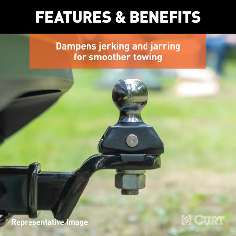 CURT 40249 RockerBall 2-5/16 Cushion Hitch Ball (1-1/4 Shank, 12,000 lbs, Packaged)